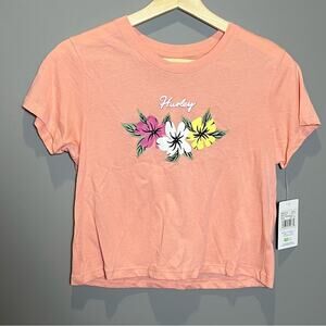 Hurley Women's Peach Floral Graphic Tee